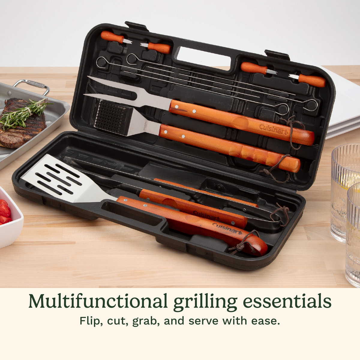 Cuisinart 13 Piece Wooden Grill Tool Set